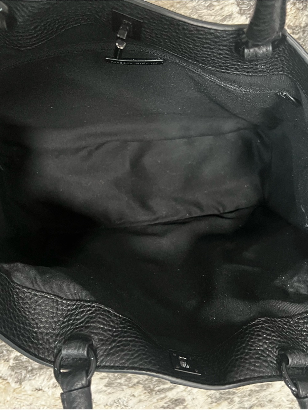 Rebecca Minkoff Black Pebbled Leather Tote with Stud Trim - Picture 4 of 10